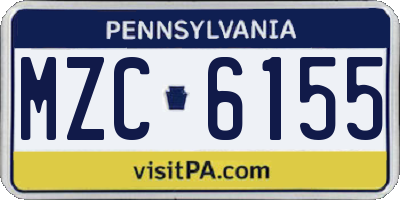 PA license plate MZC6155