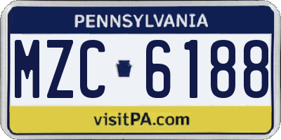 PA license plate MZC6188