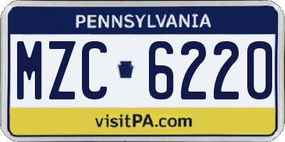 PA license plate MZC6220