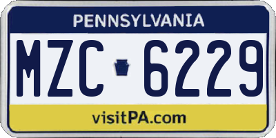 PA license plate MZC6229