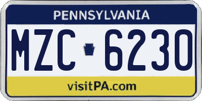 PA license plate MZC6230