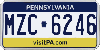 PA license plate MZC6246