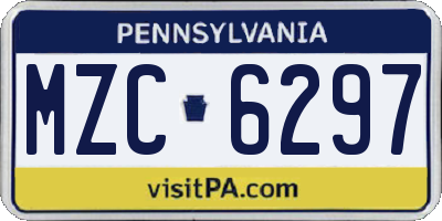 PA license plate MZC6297
