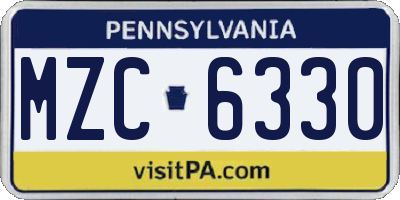 PA license plate MZC6330
