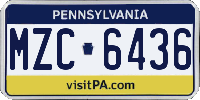 PA license plate MZC6436