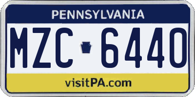PA license plate MZC6440