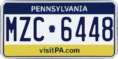 PA license plate MZC6448