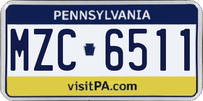 PA license plate MZC6511