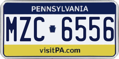 PA license plate MZC6556