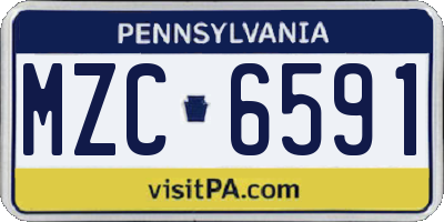 PA license plate MZC6591