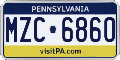 PA license plate MZC6860