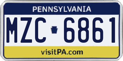 PA license plate MZC6861