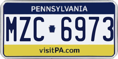 PA license plate MZC6973