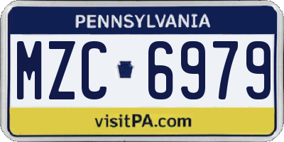 PA license plate MZC6979