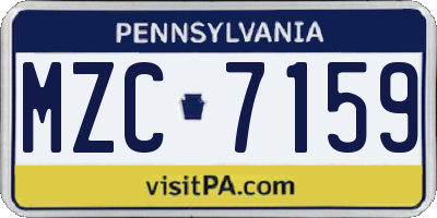 PA license plate MZC7159
