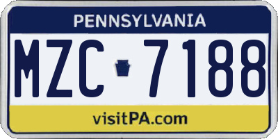 PA license plate MZC7188