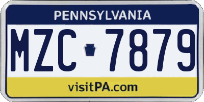 PA license plate MZC7879
