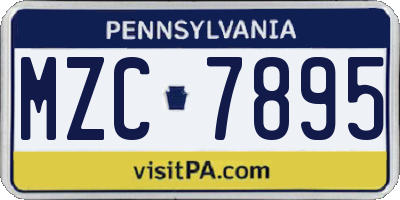 PA license plate MZC7895