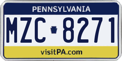 PA license plate MZC8271