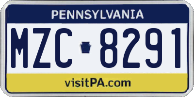 PA license plate MZC8291