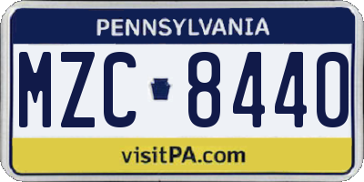 PA license plate MZC8440