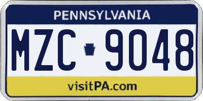 PA license plate MZC9048