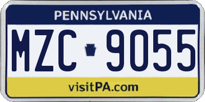 PA license plate MZC9055