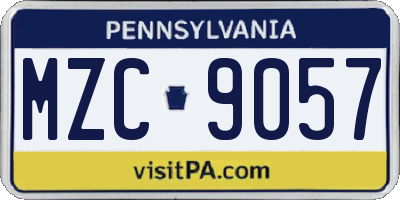 PA license plate MZC9057