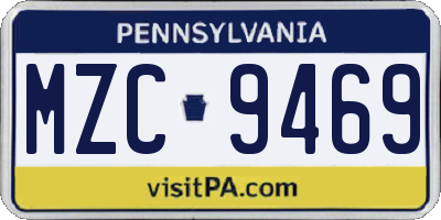 PA license plate MZC9469
