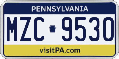 PA license plate MZC9530