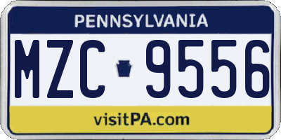 PA license plate MZC9556