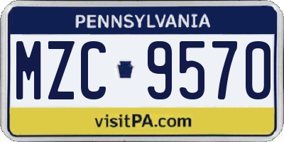 PA license plate MZC9570