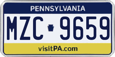 PA license plate MZC9659