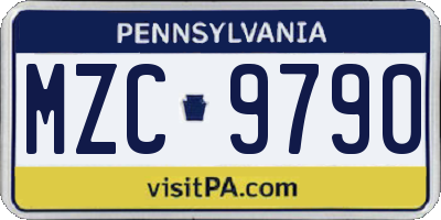PA license plate MZC9790