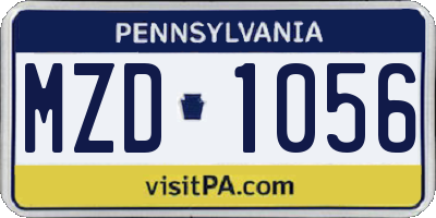 PA license plate MZD1056