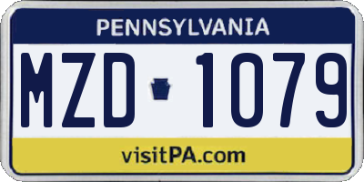 PA license plate MZD1079