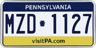 PA license plate MZD1127