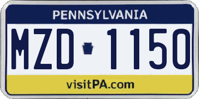 PA license plate MZD1150