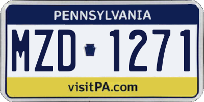 PA license plate MZD1271