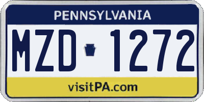 PA license plate MZD1272