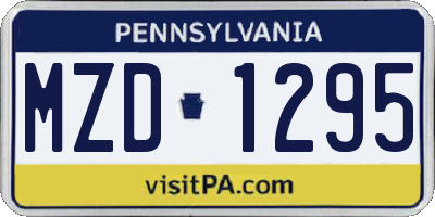 PA license plate MZD1295