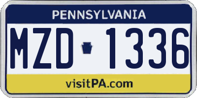 PA license plate MZD1336