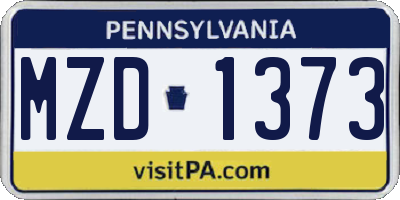 PA license plate MZD1373