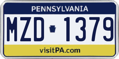 PA license plate MZD1379