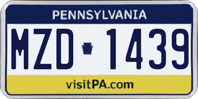PA license plate MZD1439