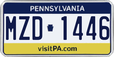 PA license plate MZD1446