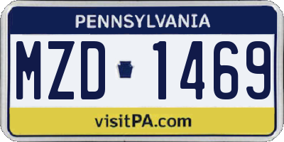 PA license plate MZD1469