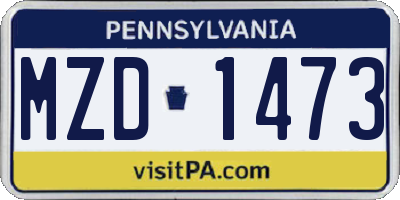 PA license plate MZD1473