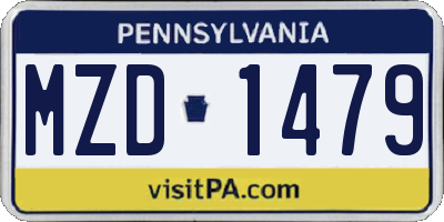PA license plate MZD1479