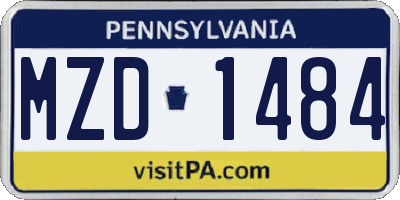 PA license plate MZD1484